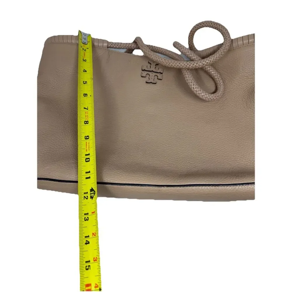 NEW TORY BURCH LEATHER TAYLOR TOTE DEVON SAND NEW WITH TAGS - Picture 10 of 11